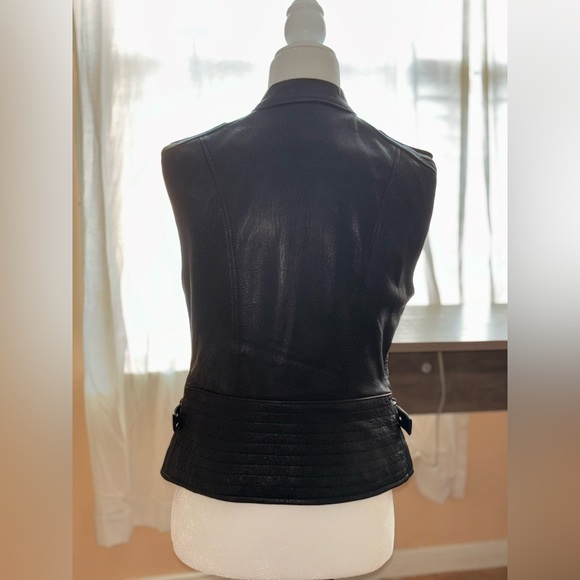 LEATHER BIKER VEST - Picture 2 of 6